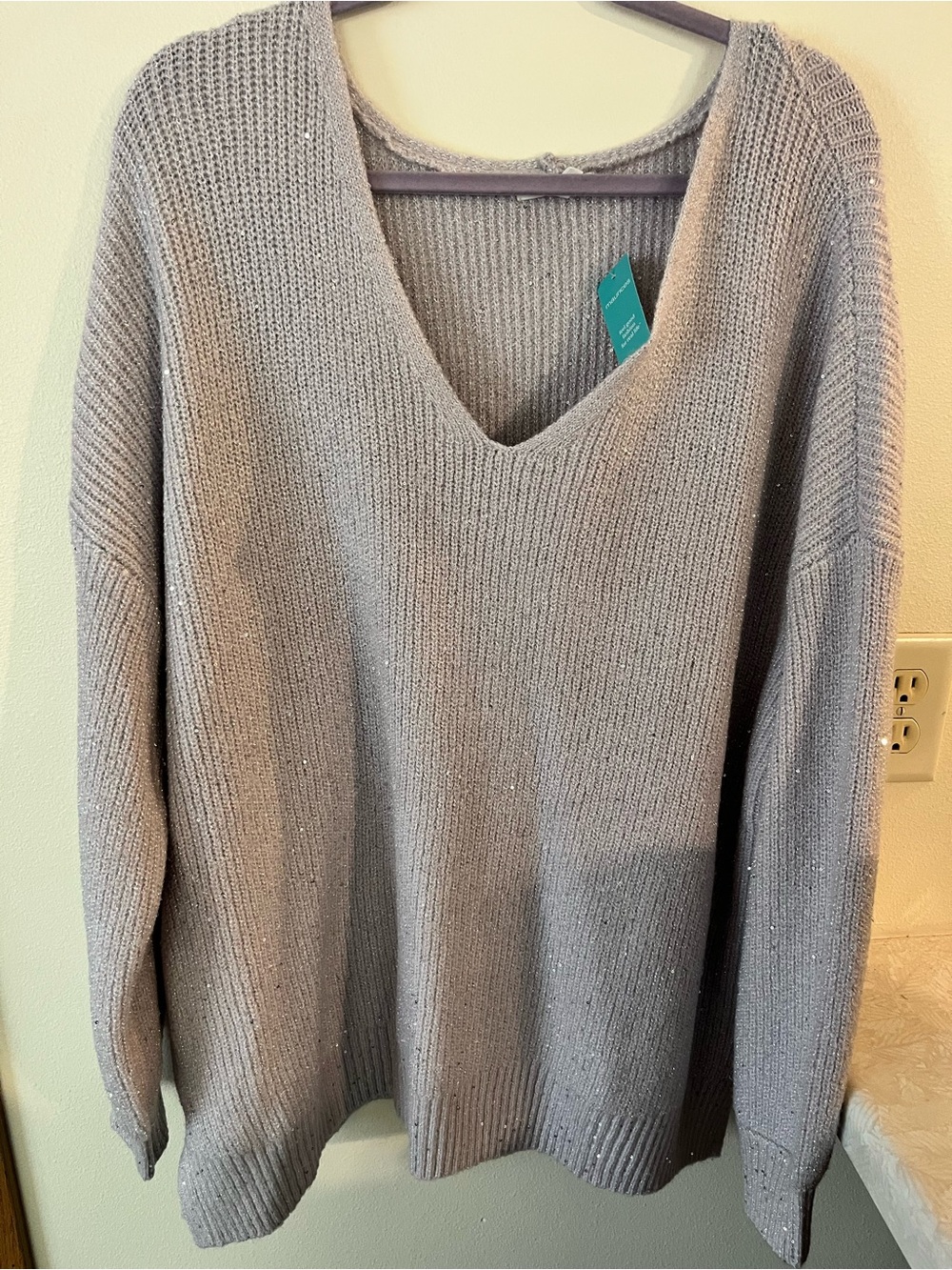 Maurices NWT Purple Knit Plus Size 2XL Sweater with Sequins